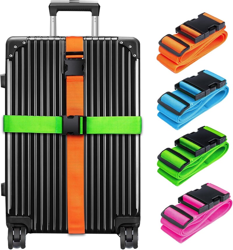 collwait Luggage Straps for Suitcases TSA Approved, Travel Belt Suitcase Belt, Suitcase Straps TSA Approved, Luggage Belt Strap TSA Approved, Travel Straps for Luggage, Luggage Band Bag Straps 4 Pack - Image 1